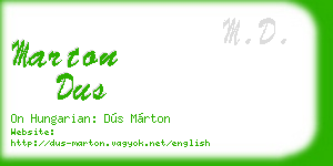 marton dus business card